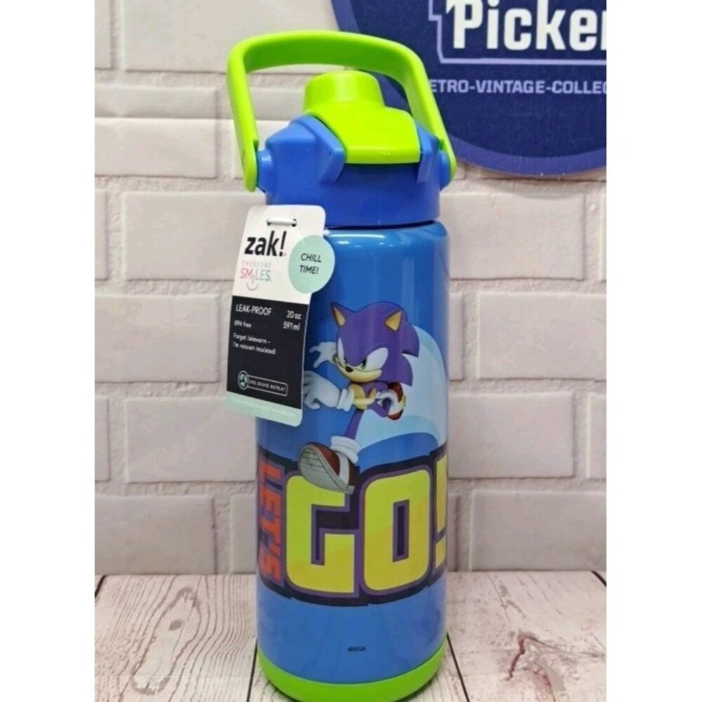 Sonic‎ the Hedgehog Water Bottle, Leakproof, BPA Free , 20oz Insulated-W Handle